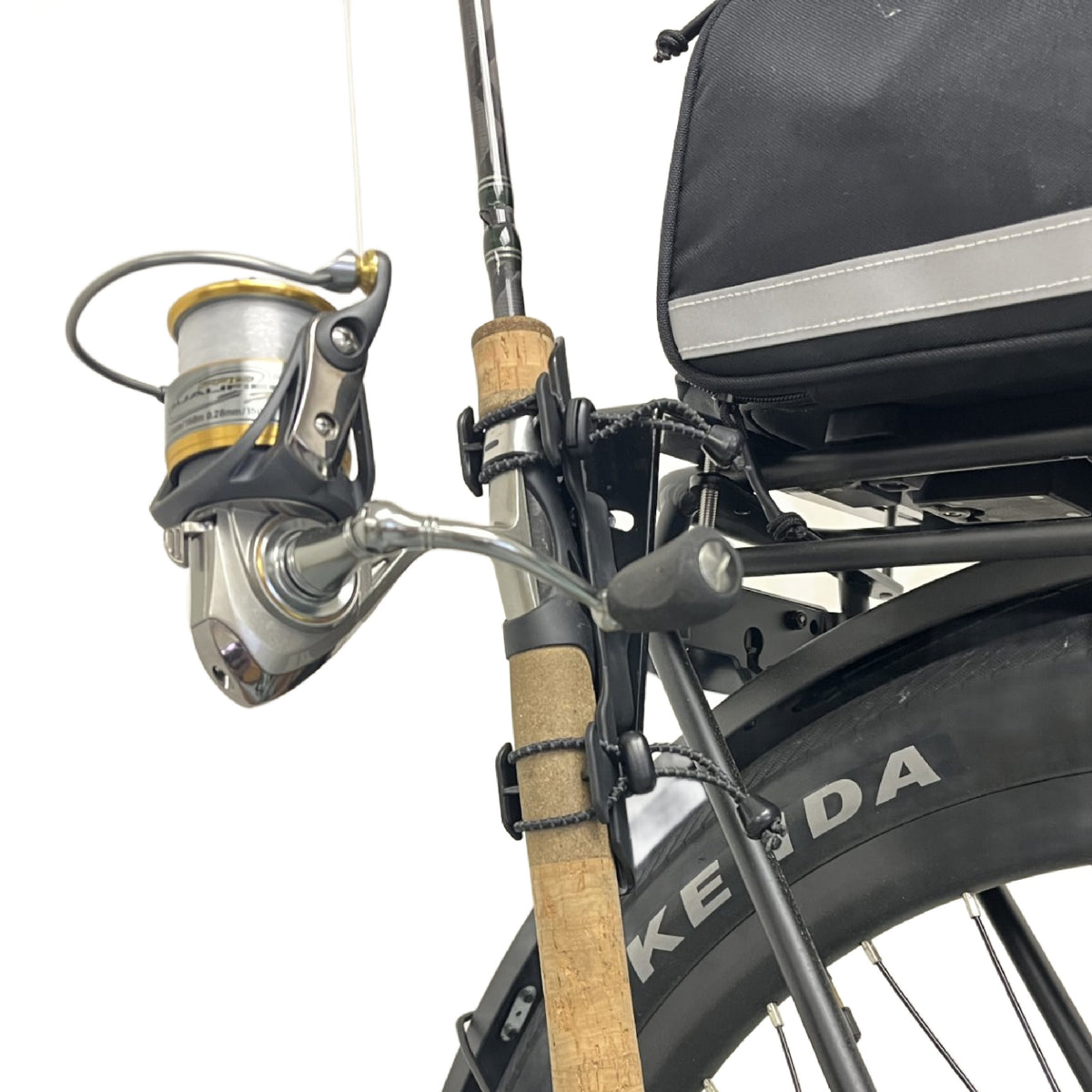 fishing rod holder for mountain bike Sea-Lect Designs Triple Threat Olympic Outdoor Center Overlap the bike fishing rod holder screw holes and the upper and lower two pipe clamp screw holes Fishing Rod Holder eBike