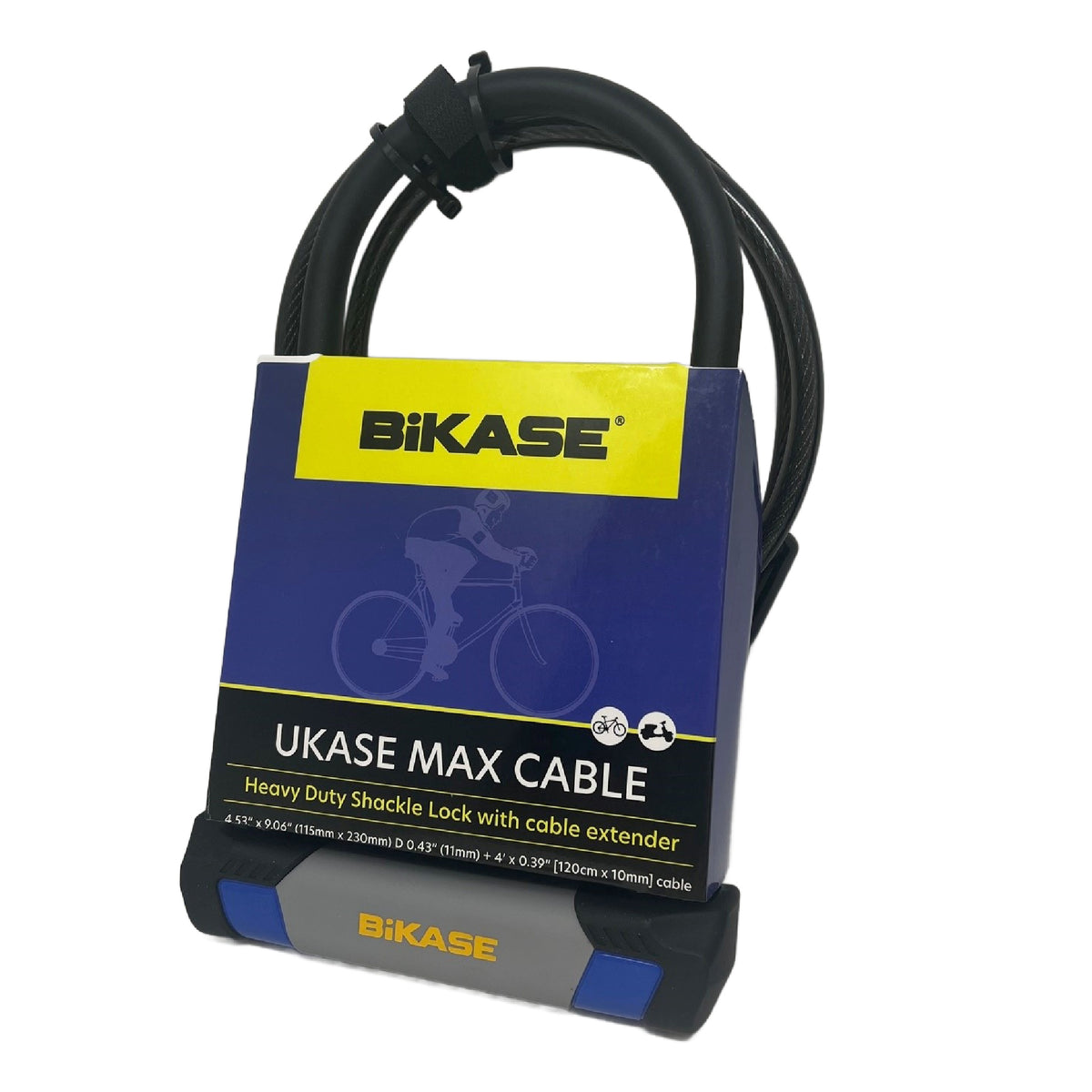 UKASE MAX Cable - Shackle: 4.53" x 9.06" (115mm x 230mm) Dia 0.43" (11mm)  + 4' x .39" (120cm x 10mm) cable