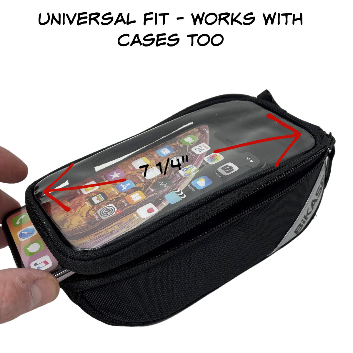 EBike Phone Holder – Beetle Phone Bag for Large Diameter Bike Frames EBike Phone Holder – Beetle Phone Bag for Large Diameter Bike Frames